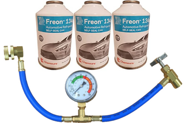 Chemours R-134a Refrigerant – 3-Pack (12oz Self-Sealing Cans), MVAC Use – Made in USA